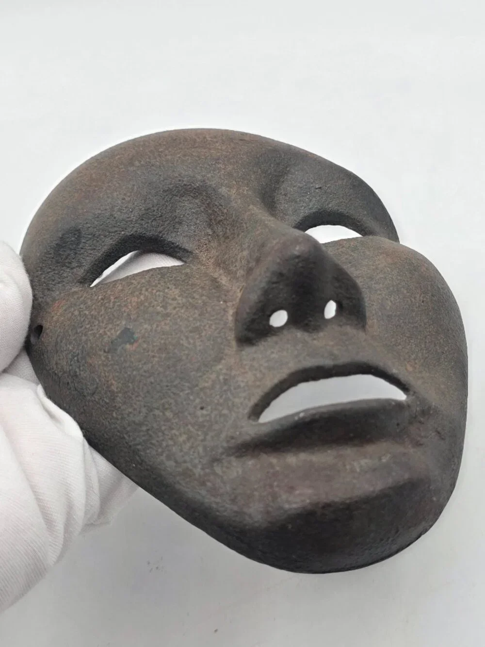 Cast Iron VTG Face Mask Wall Decor Rare Rustic Primitive Industrial Gothic Art